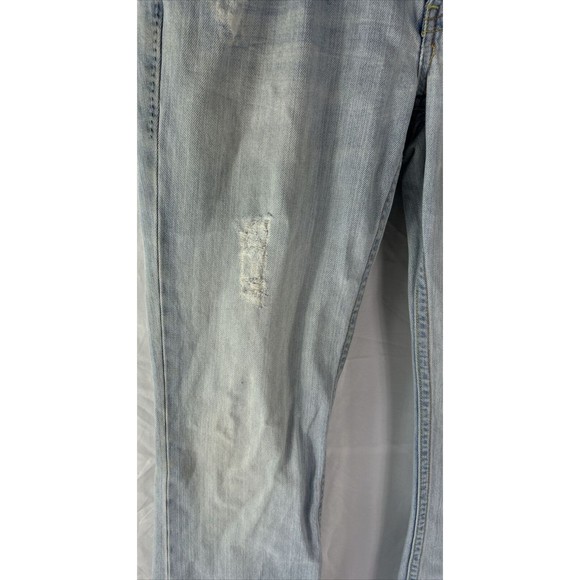 Old Navy 8 Bootcut Blue Jeans Denim Gold Details Ripped‎ y2k Festival Grunge VTG - Picture 7 of 16